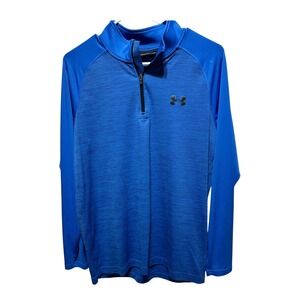 Under Armour HeatGear Pullover Long Sleeve Shirt Mens Small Blue